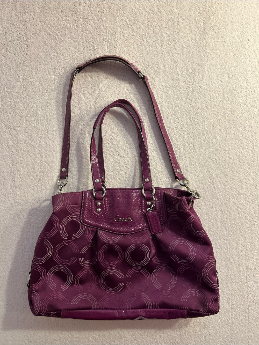 Y2k Coach Purple Op Art Ashley Satchel Purse